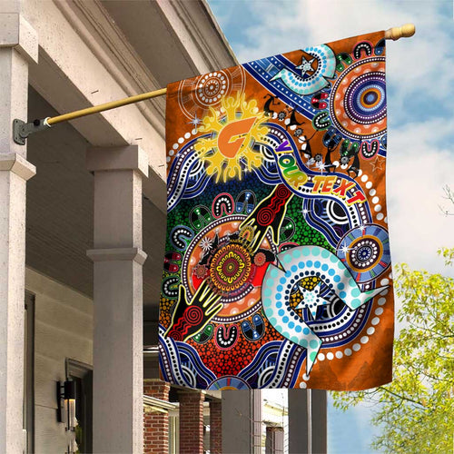 Custom NAIDOC Week 2024 GWS Giants Garden Flag Australia Aboriginal Dot Painting