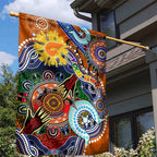 Custom NAIDOC Week 2024 GWS Giants Garden Flag Australia Aboriginal Dot Painting