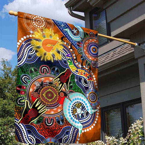 Custom NAIDOC Week 2024 GWS Giants Garden Flag Australia Aboriginal Dot Painting
