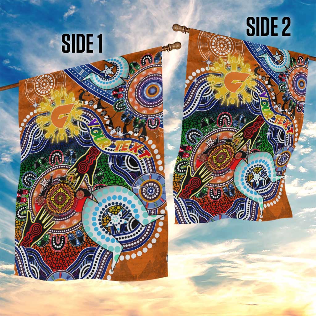 Custom NAIDOC Week 2024 GWS Giants Garden Flag Australia Aboriginal Dot Painting