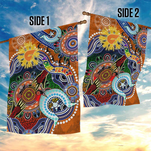 Custom NAIDOC Week 2024 GWS Giants Garden Flag Australia Aboriginal Dot Painting