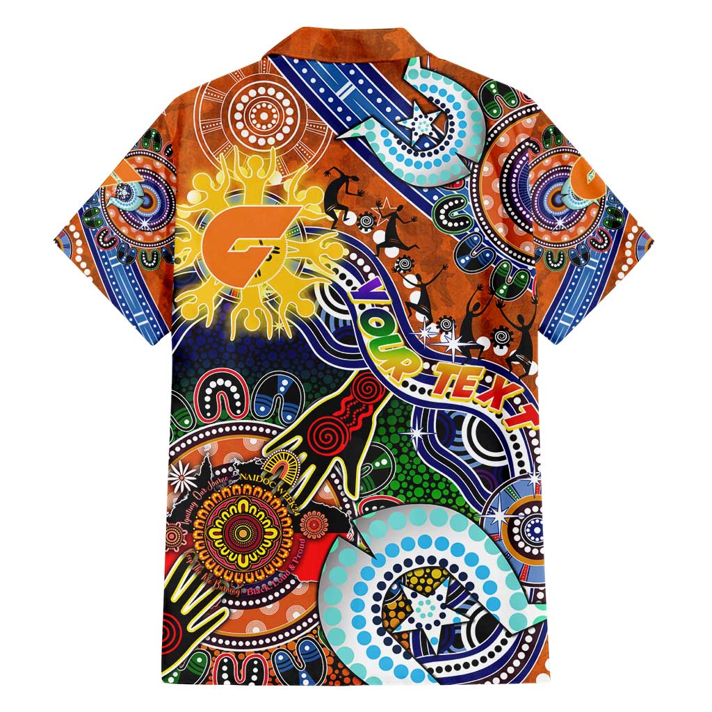 Custom NAIDOC Week 2024 GWS Giants Hawaiian Shirt Australia Aboriginal Dot Painting