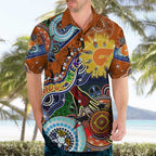 Custom NAIDOC Week 2024 GWS Giants Hawaiian Shirt Australia Aboriginal Dot Painting