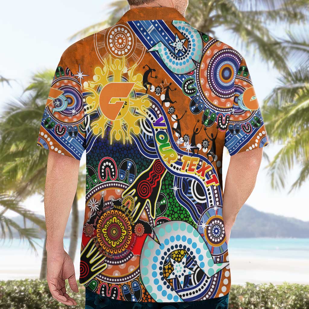Custom NAIDOC Week 2024 GWS Giants Hawaiian Shirt Australia Aboriginal Dot Painting