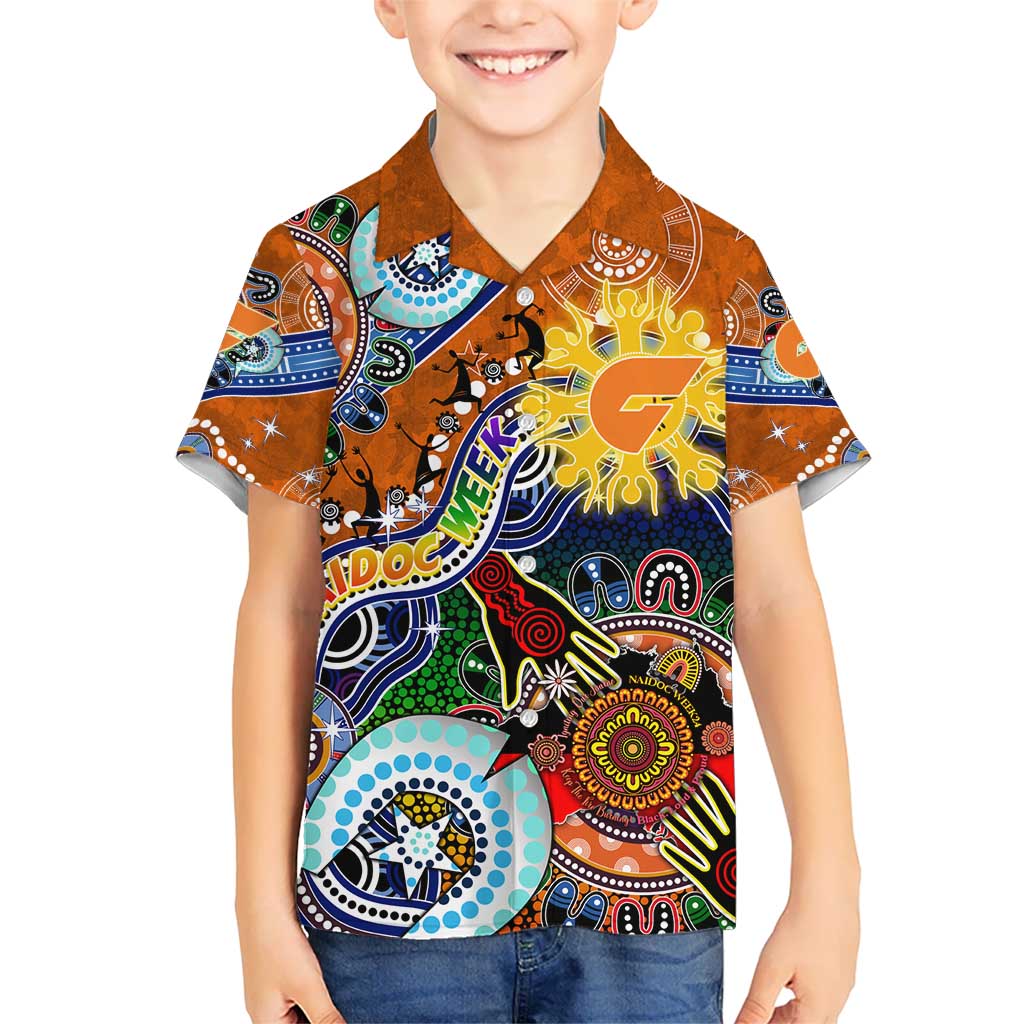 Custom NAIDOC Week 2024 GWS Giants Hawaiian Shirt Australia Aboriginal Dot Painting