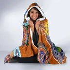 Custom NAIDOC Week 2024 GWS Giants Hooded Blanket Australia Aboriginal Dot Painting