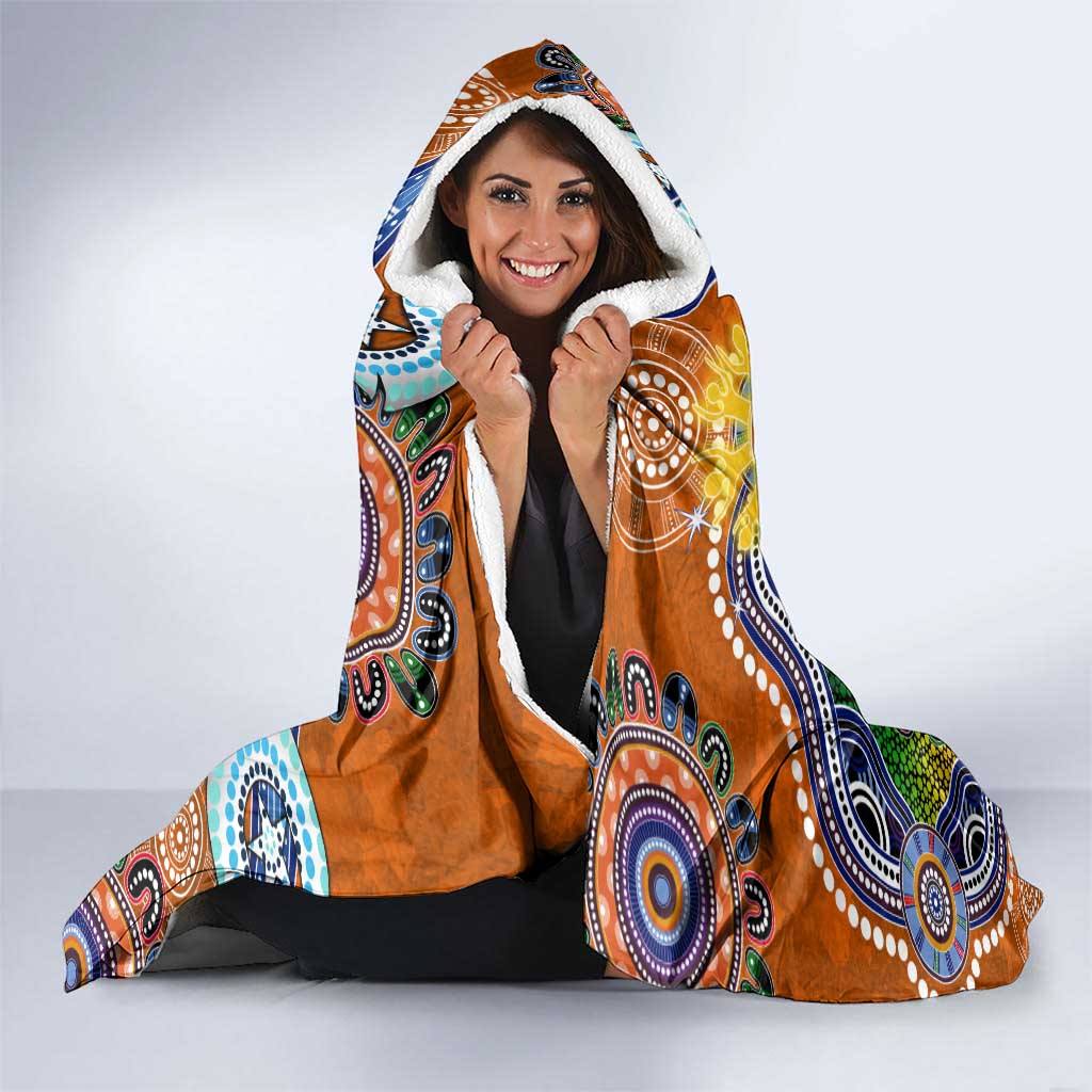 Custom NAIDOC Week 2024 GWS Giants Hooded Blanket Australia Aboriginal Dot Painting