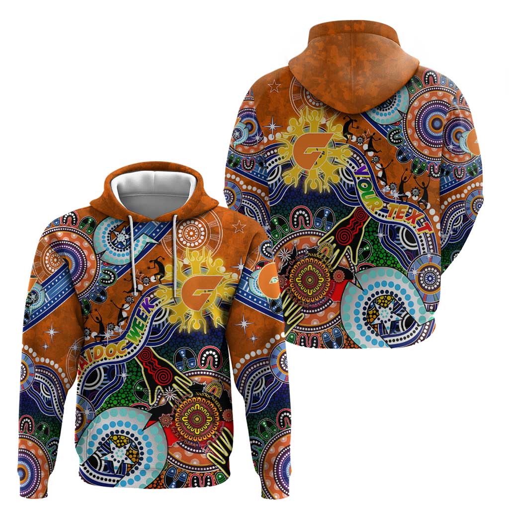 Custom NAIDOC Week 2024 GWS Giants Hoodie Australia Aboriginal Dot Painting