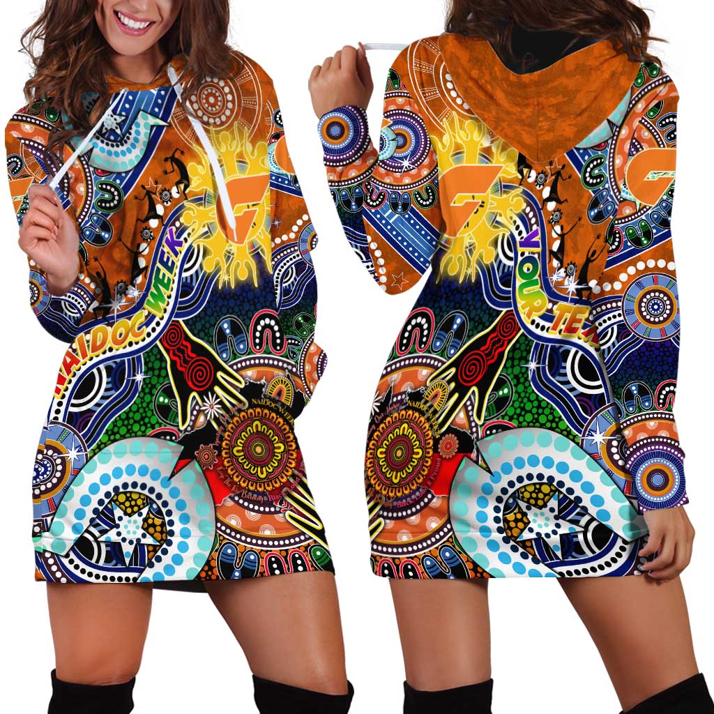 Custom NAIDOC Week 2024 GWS Giants Hoodie Dress Australia Aboriginal Dot Painting