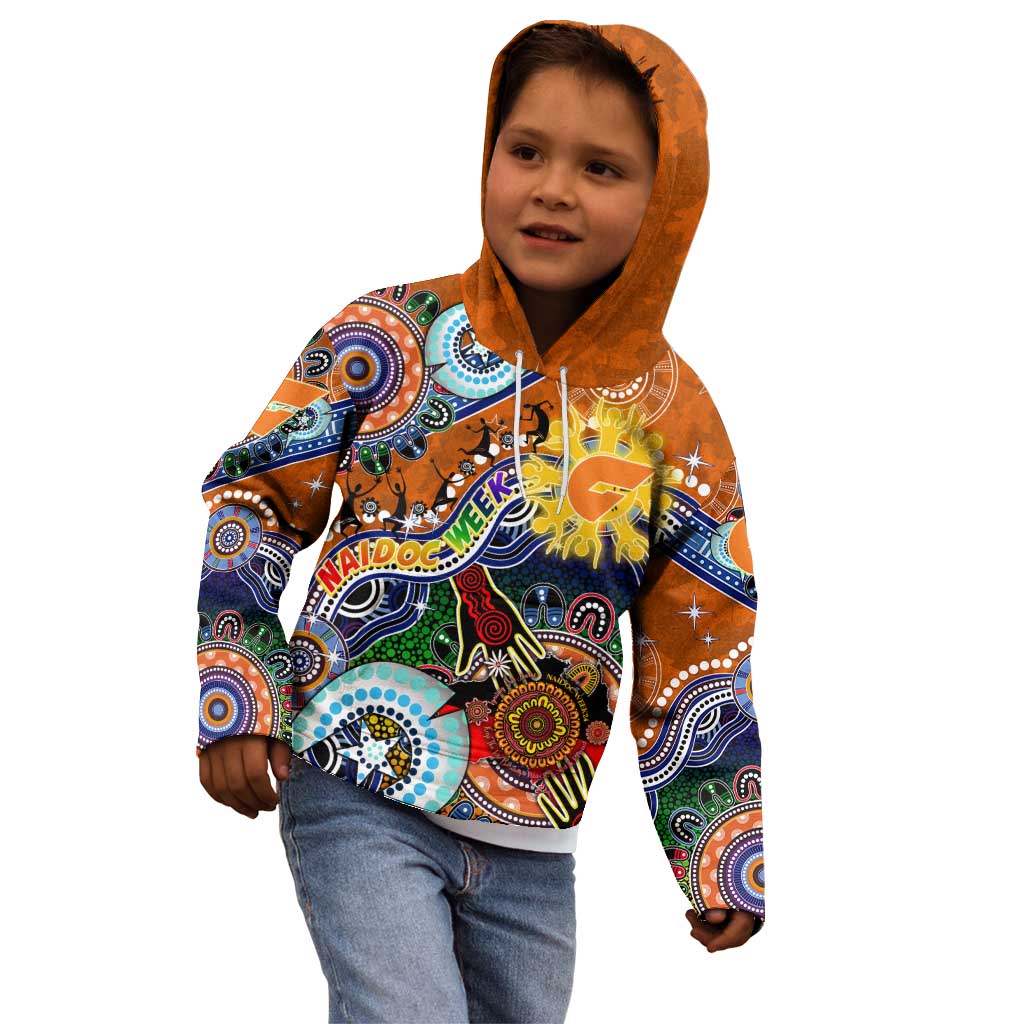 Custom NAIDOC Week 2024 GWS Giants Kid Hoodie Australia Aboriginal Dot Painting