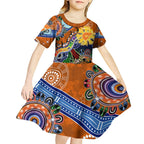 Custom NAIDOC Week 2024 GWS Giants Kid Short Sleeve Dress Australia Aboriginal Dot Painting