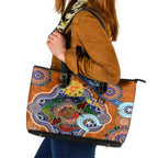 Custom NAIDOC Week 2024 GWS Giants Leather Tote Bag Australia Aboriginal Dot Painting
