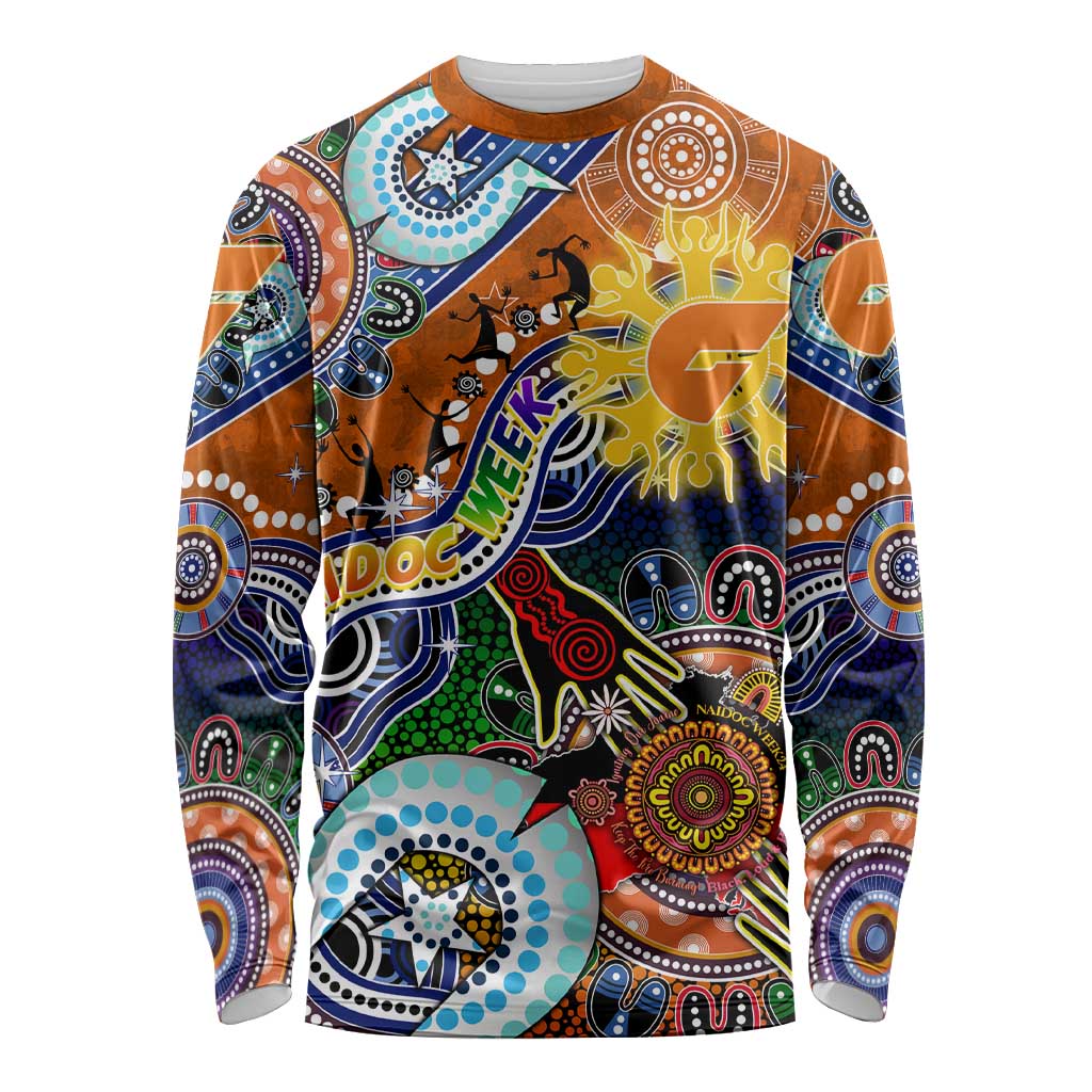 Custom NAIDOC Week 2024 GWS Giants Long Sleeve Shirt Australia Aboriginal Dot Painting