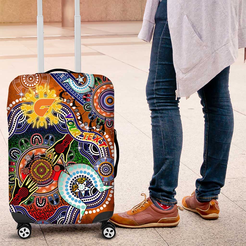 Custom NAIDOC Week 2024 GWS Giants Luggage Cover Australia Aboriginal Dot Painting