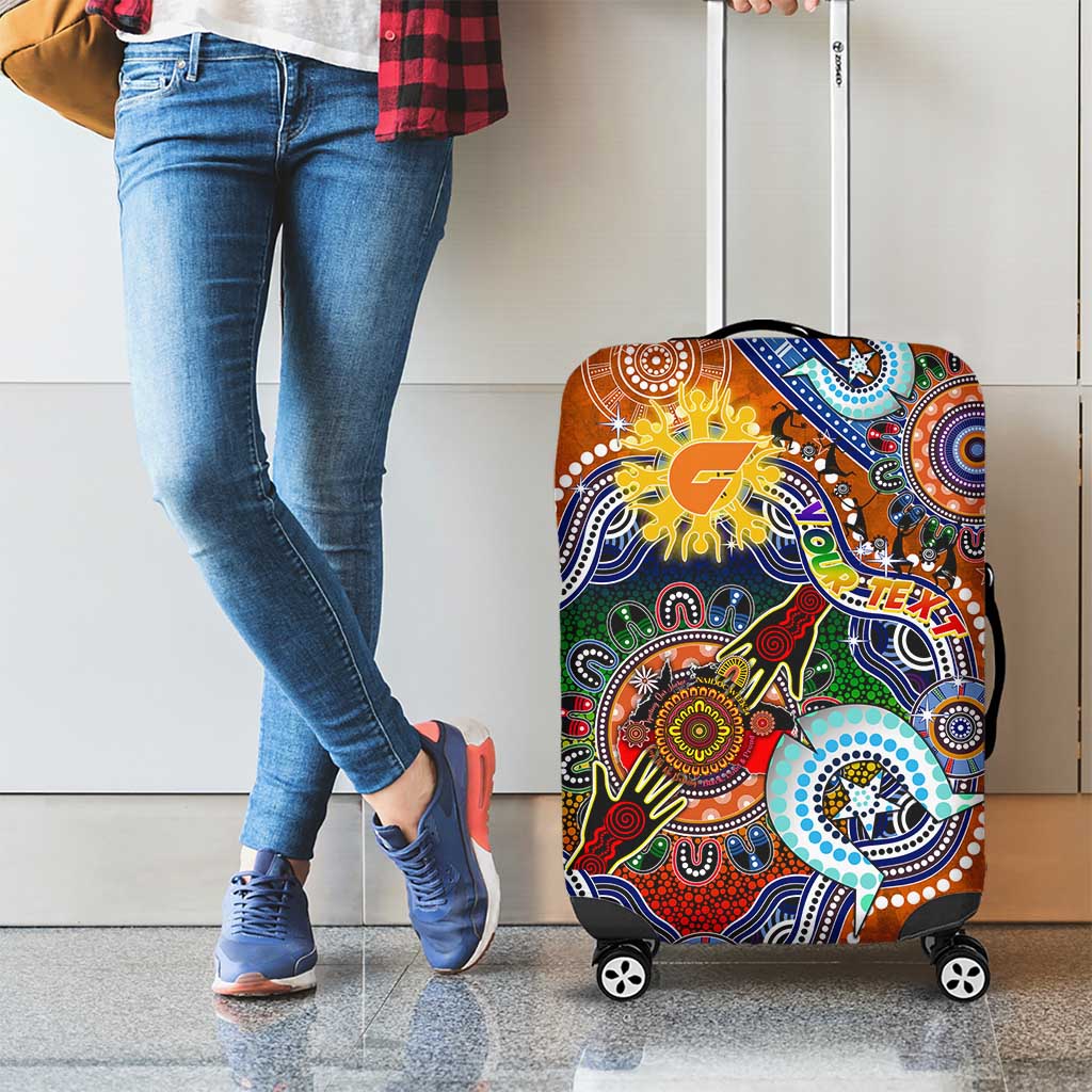 Custom NAIDOC Week 2024 GWS Giants Luggage Cover Australia Aboriginal Dot Painting