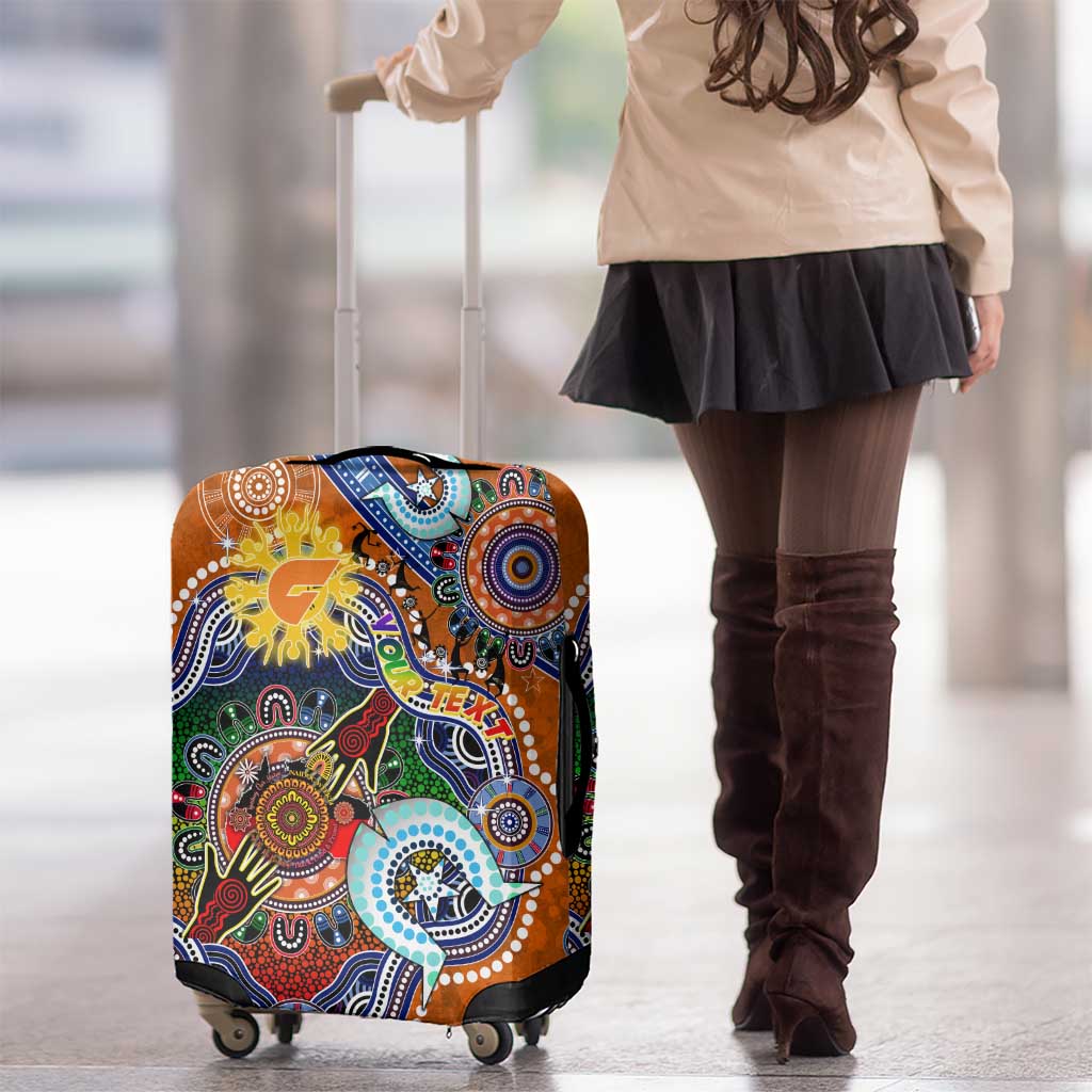 Custom NAIDOC Week 2024 GWS Giants Luggage Cover Australia Aboriginal Dot Painting