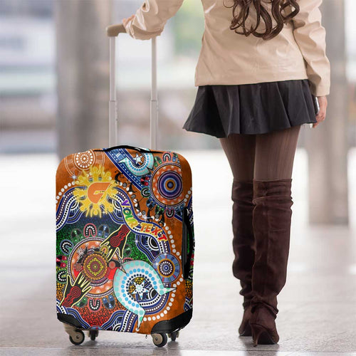 Custom NAIDOC Week 2024 GWS Giants Luggage Cover Australia Aboriginal Dot Painting