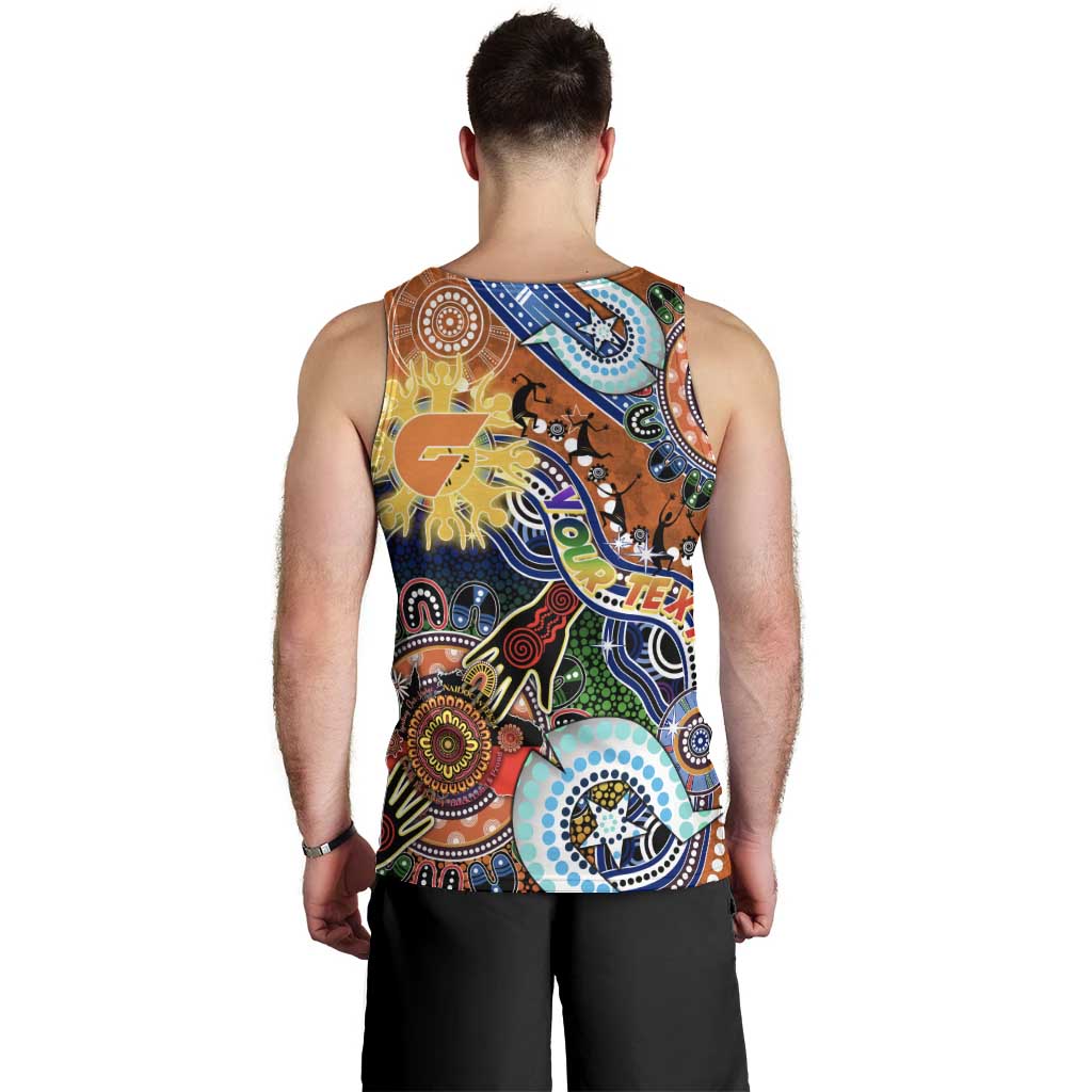 Custom NAIDOC Week 2024 GWS Giants Men Tank Top Australia Aboriginal Dot Painting