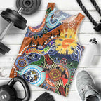 Custom NAIDOC Week 2024 GWS Giants Men Tank Top Australia Aboriginal Dot Painting
