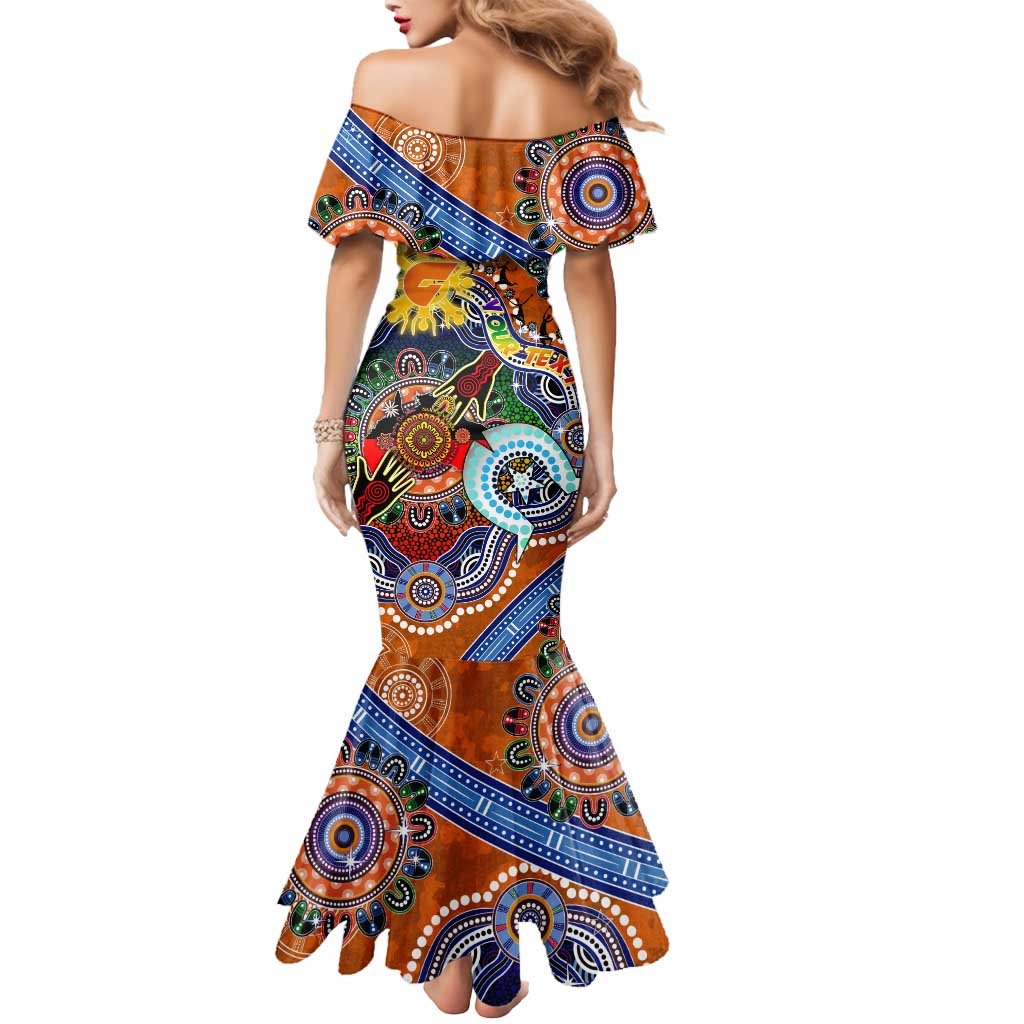 Custom NAIDOC Week 2024 GWS Giants Mermaid Dress Australia Aboriginal Dot Painting