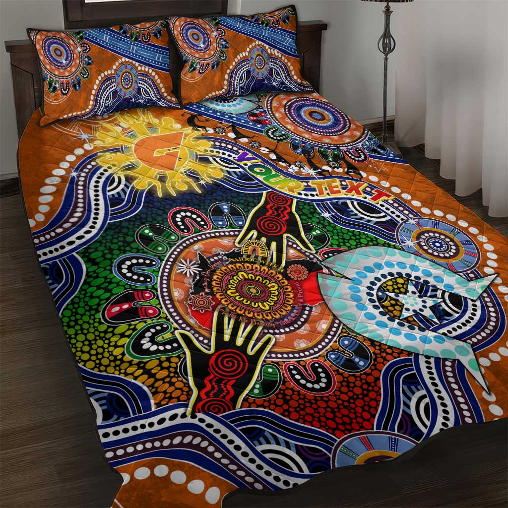 Custom NAIDOC Week 2024 GWS Giants Quilt Bed Set Australia Aboriginal Dot Painting