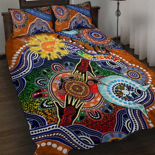 Custom NAIDOC Week 2024 GWS Giants Quilt Bed Set Australia Aboriginal Dot Painting