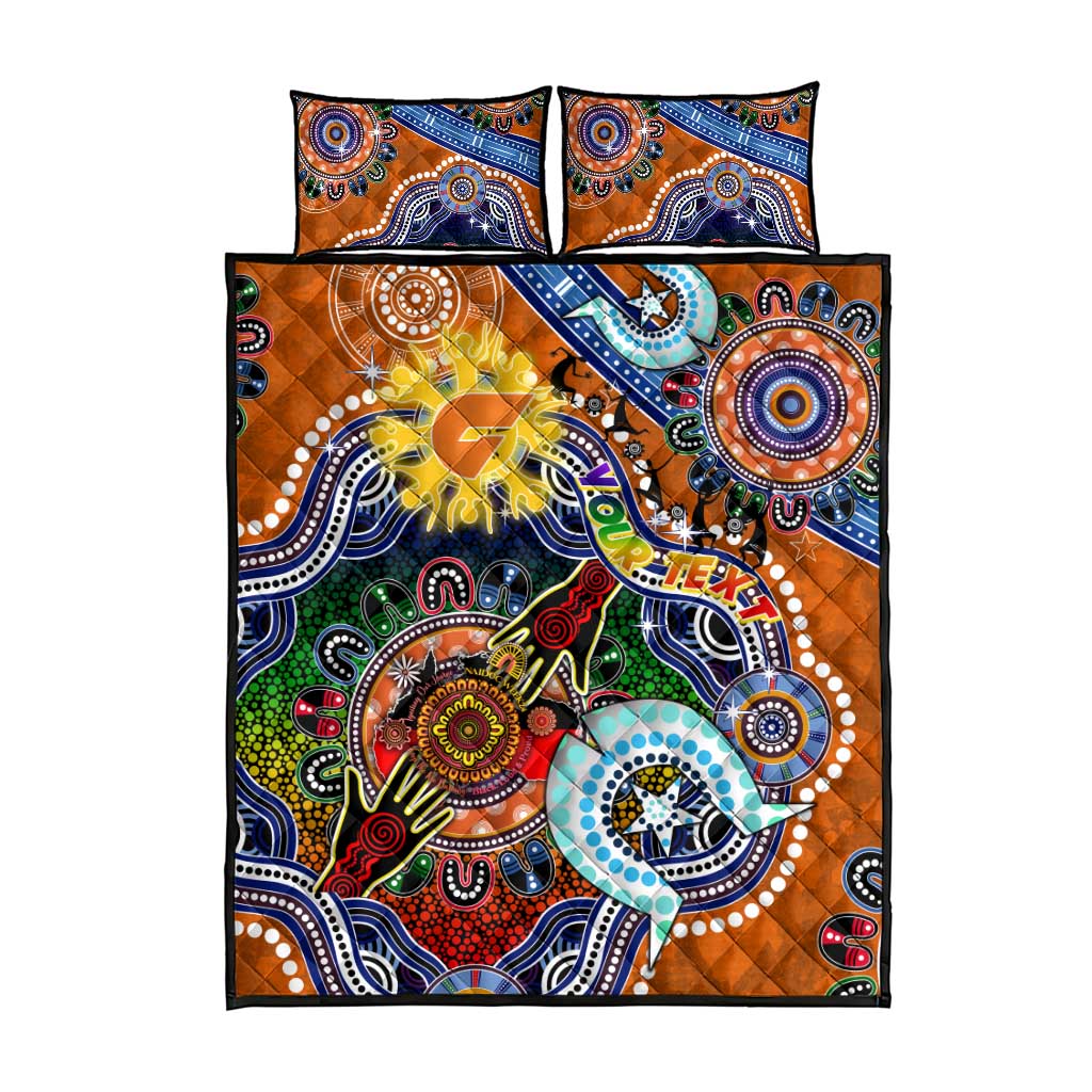 Custom NAIDOC Week 2024 GWS Giants Quilt Bed Set Australia Aboriginal Dot Painting