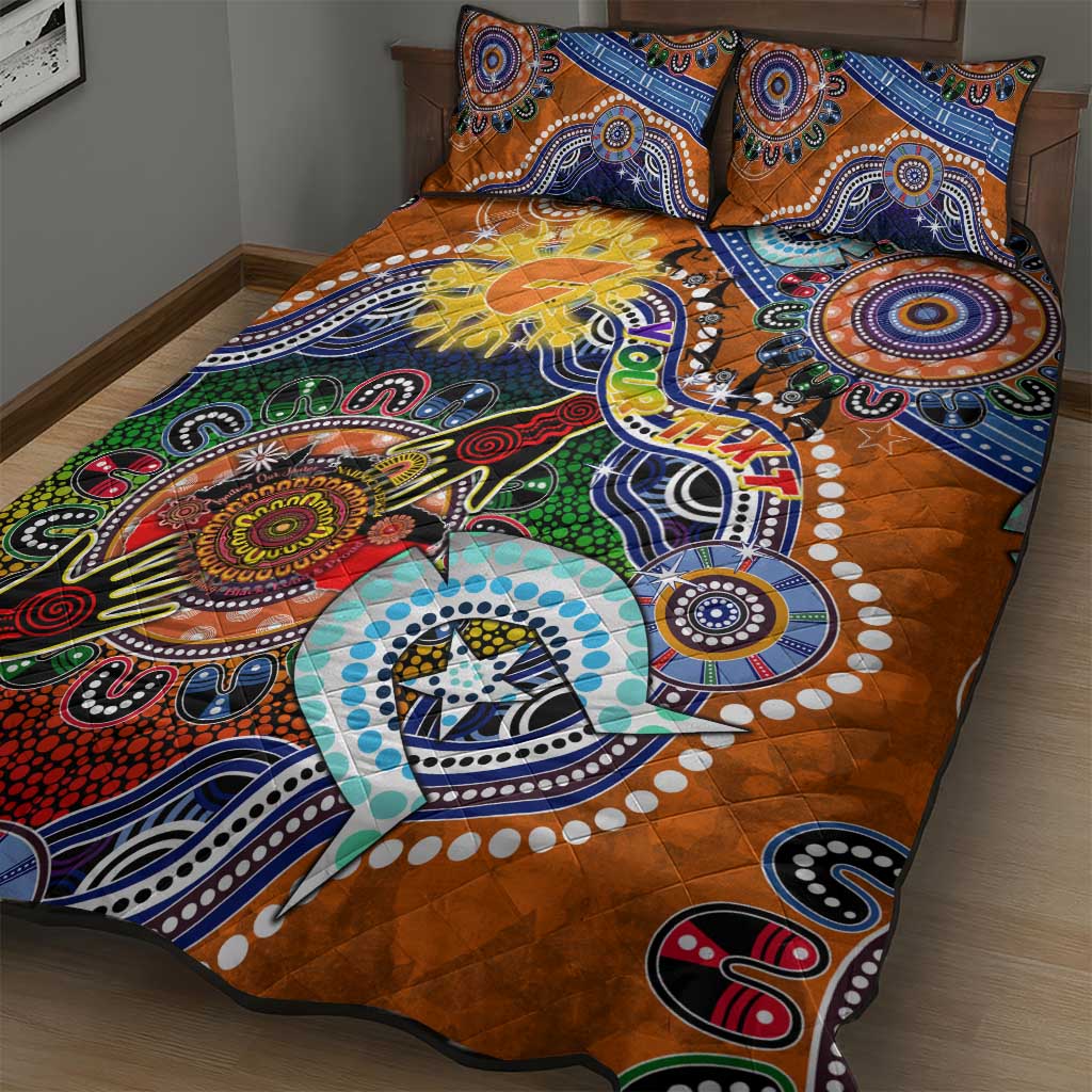 Custom NAIDOC Week 2024 GWS Giants Quilt Bed Set Australia Aboriginal Dot Painting