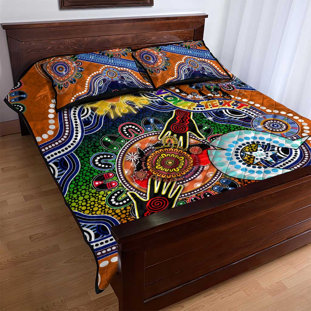 Custom NAIDOC Week 2024 GWS Giants Quilt Bed Set Australia Aboriginal Dot Painting