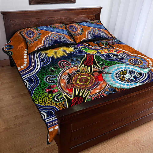Custom NAIDOC Week 2024 GWS Giants Quilt Bed Set Australia Aboriginal Dot Painting