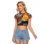 Custom NAIDOC Week 2024 GWS Giants Raglan Cropped T Shirt Australia Aboriginal Dot Painting