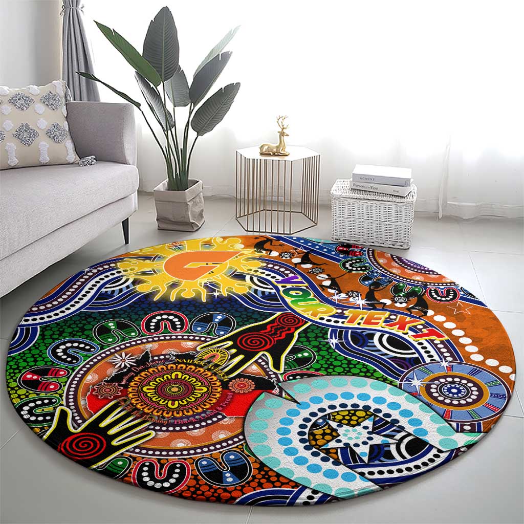 Custom NAIDOC Week 2024 GWS Giants Round Carpet Australia Aboriginal Dot Painting
