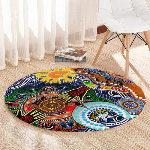 Custom NAIDOC Week 2024 GWS Giants Round Carpet Australia Aboriginal Dot Painting