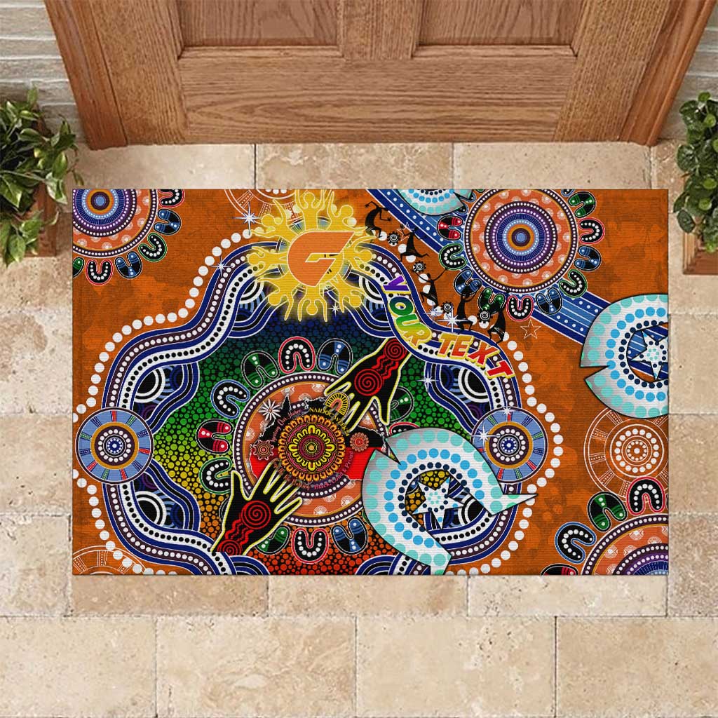 Custom NAIDOC Week 2024 GWS Giants Rubber Doormat Australia Aboriginal Dot Painting