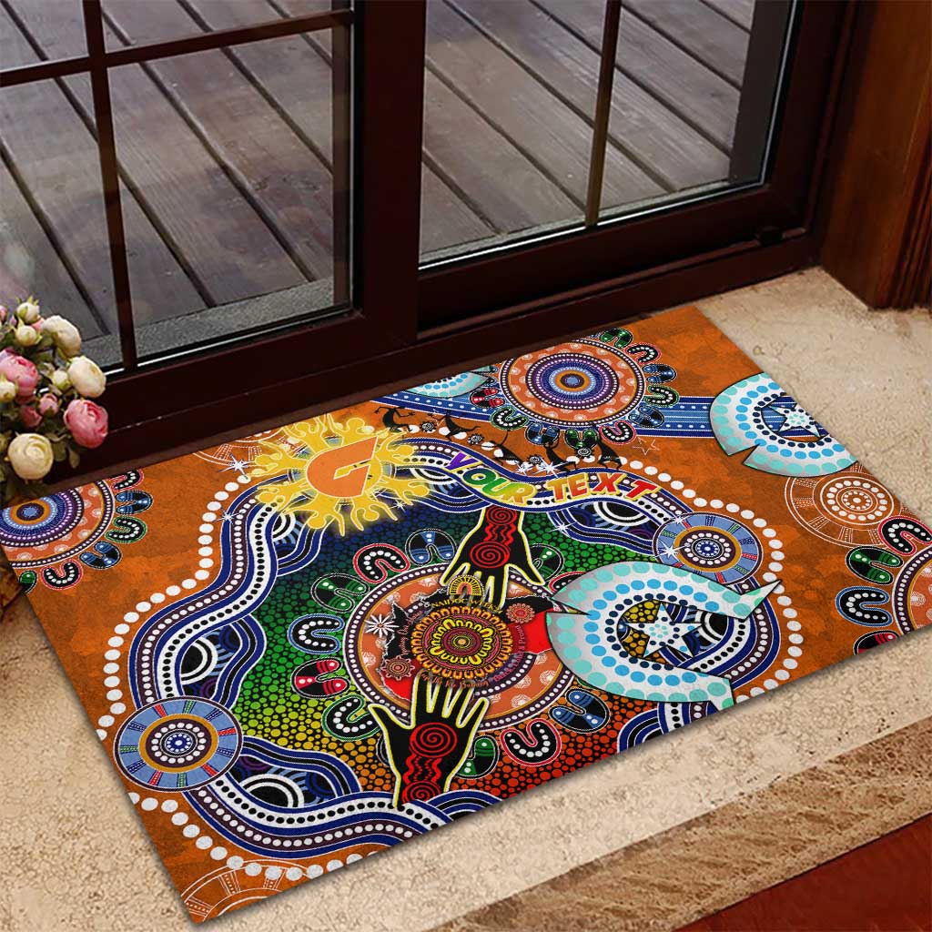 Custom NAIDOC Week 2024 GWS Giants Rubber Doormat Australia Aboriginal Dot Painting
