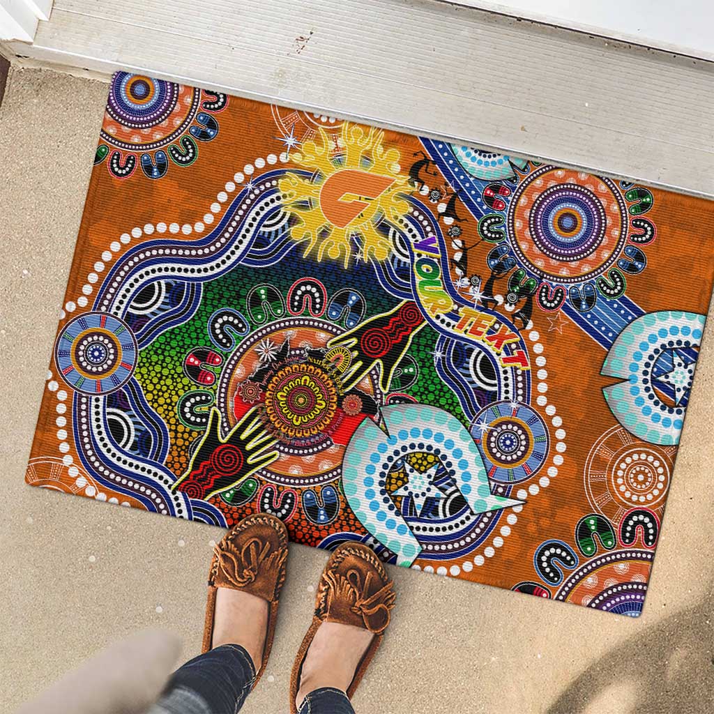 Custom NAIDOC Week 2024 GWS Giants Rubber Doormat Australia Aboriginal Dot Painting