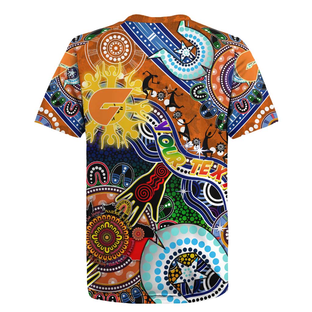 Custom NAIDOC Week 2024 GWS Giants Rugby Jersey Australia Aboriginal Dot Painting