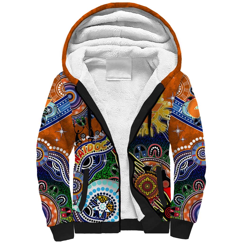 Custom NAIDOC Week 2024 GWS Giants Sherpa Hoodie Australia Aboriginal Dot Painting