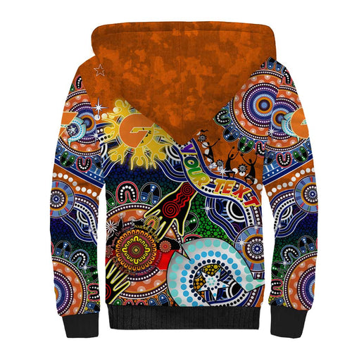 Custom NAIDOC Week 2024 GWS Giants Sherpa Hoodie Australia Aboriginal Dot Painting