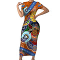Custom NAIDOC Week 2024 GWS Giants Short Sleeve Bodycon Dress Australia Aboriginal Dot Painting