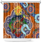 Custom NAIDOC Week 2024 GWS Giants Shower Curtain Australia Aboriginal Dot Painting