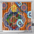 Custom NAIDOC Week 2024 GWS Giants Shower Curtain Australia Aboriginal Dot Painting