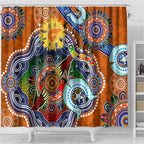 Custom NAIDOC Week 2024 GWS Giants Shower Curtain Australia Aboriginal Dot Painting