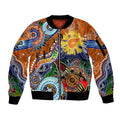Custom NAIDOC Week 2024 GWS Giants Sleeve Zip Bomber Jacket Australia Aboriginal Dot Painting