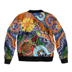 Custom NAIDOC Week 2024 GWS Giants Sleeve Zip Bomber Jacket Australia Aboriginal Dot Painting