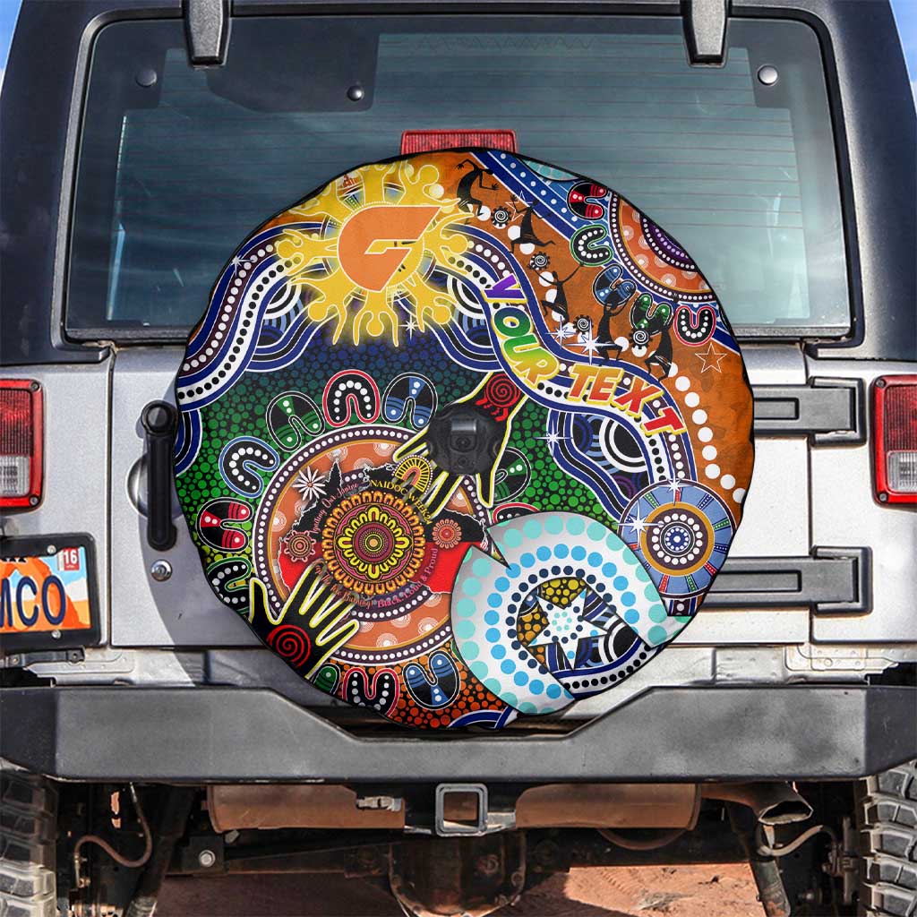 Custom NAIDOC Week 2024 GWS Giants Spare Tire Cover Australia Aboriginal Dot Painting