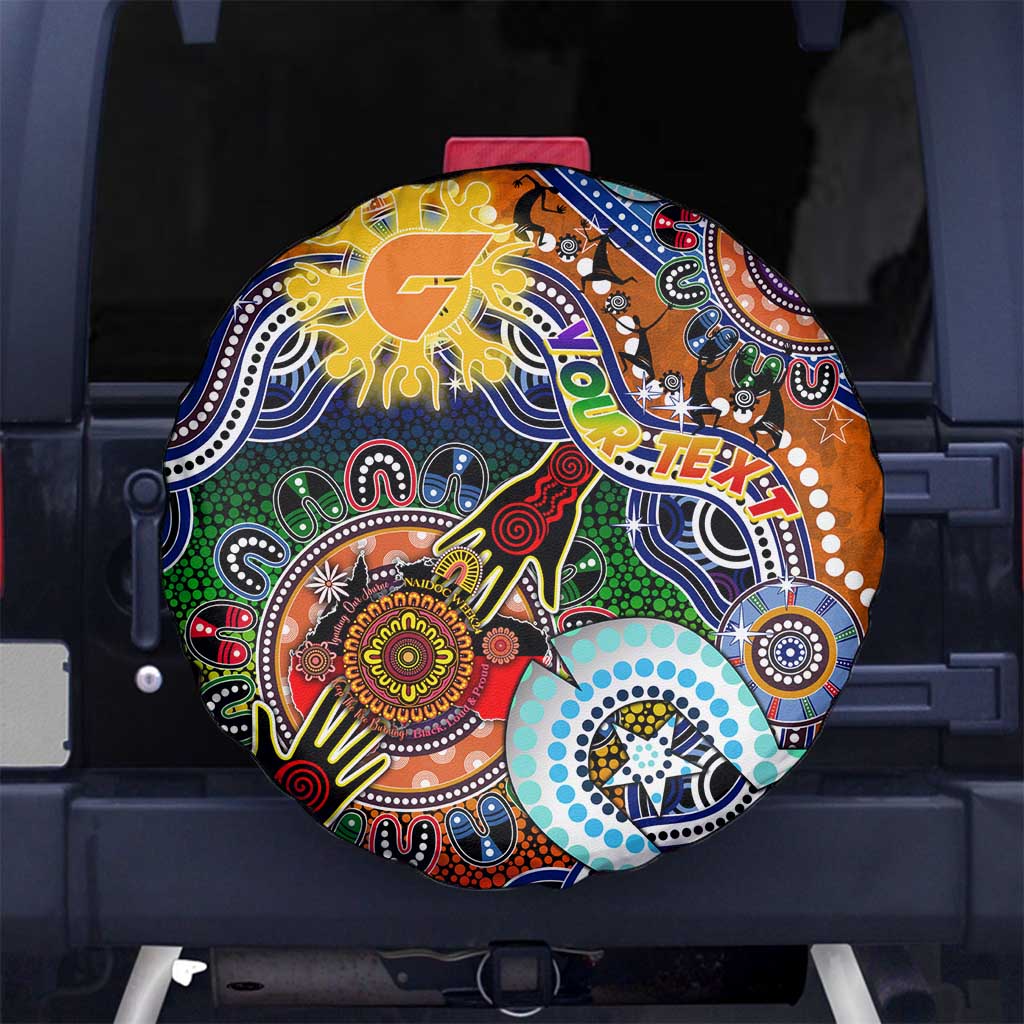 Custom NAIDOC Week 2024 GWS Giants Spare Tire Cover Australia Aboriginal Dot Painting