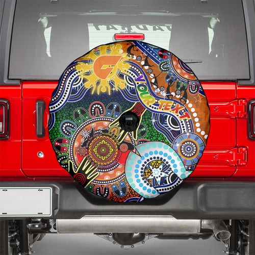 Custom NAIDOC Week 2024 GWS Giants Spare Tire Cover Australia Aboriginal Dot Painting