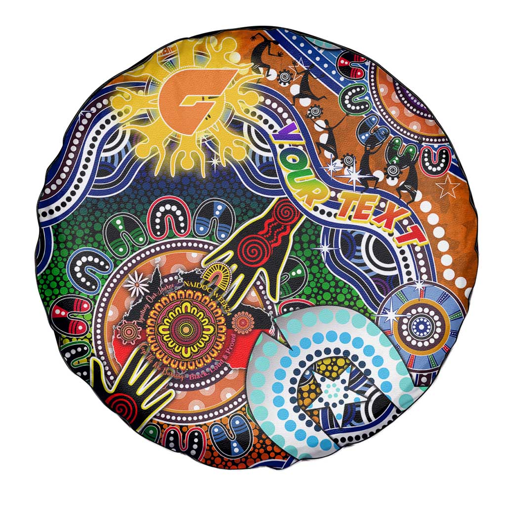 Custom NAIDOC Week 2024 GWS Giants Spare Tire Cover Australia Aboriginal Dot Painting