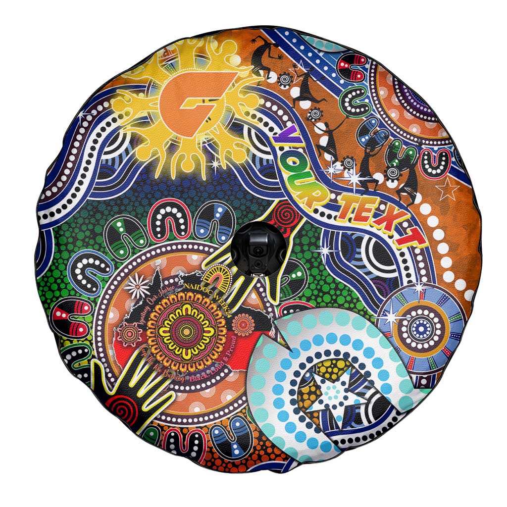 Custom NAIDOC Week 2024 GWS Giants Spare Tire Cover Australia Aboriginal Dot Painting